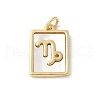 Brass Pave Natural White Shell Pendants KK-S522-09G-H-1