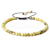 Adjustable Women's Yellow Turquoise(Jasper) Beaded Bracelet CN3407-22-1