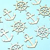 100pcs 2 Styles Nautical Theme Wood Big Pendants WOOD-CJ0001-72-3