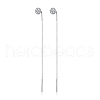 S925 Sterling Silver Micro Pave Clear Cubic Zirconia Round Ear Threads for Women SA9536-1-1