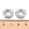 304 Stainless Steel Rhinestone Linking Rings STAS-T064-77P-3