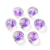 UV Plating Rainbow Iridescent Acrylic Beads OACR-A014-02B-1