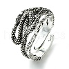 Snake Alloy Open Cuff Rings RJEW-K275-72AS-1