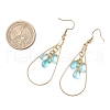 Teardrop 304 Stainless Steel Transparent Glass Dangle Earrings EJEW-JE06404-01-4