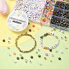 DIY Star & Flower & Letter Acrylic & Plastic Stretch Bracelet Beaded Necklace Making Kit DIY-YW0008-43-4
