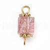Crackle Glass Connector Charms PALLOY-JF01456-2