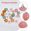 20Pcs 5 Styles Natural & Synthetic Mixed Gemstone Pumpkin Charms with Platinum Plated Brass Loops PALLOY-FH00025-4