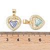 Rack Plating Brass Enamel Micro Pave Clear Cubic Zirconia Pendants KK-K380-04G-3