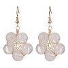Rose Quartz Dangle Earrings EJEW-JE05918-1