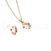 Flower Alloy & Resin Earrings & Pendant Necklaces & Rings Sets for Women WGA2AA0-02-3
