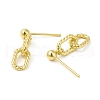 Brass Oval Links Dangle Stud Earrings for Women EJEW-H092-08G-2
