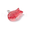 Fish Spray Painted Glass Pendants PALLOY-JF03779-4
