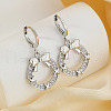Elegant Brass Clear Cubic Zirconia Bowknot Hoop Earrings UQ7688-5