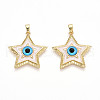 Brass Enamel Pendants KK-T070-75B-1