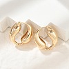 Brass Hoop Earrings for Women EJEW-U041-09G-2