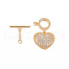 Brass Micro Pave Clear Cubic Zirconia Toggle Clasps KK-N232-296-2