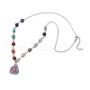 7 Chakra Gemstone Nuggets Pendant Necklaces NJEW-JN05096-5