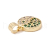 Brass Micro Pave Cubic Zirconia Charms Real 18K Gold Plated KK-G415-39G-03-3