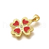 Rack Plating Brass Micro Pave Cubic Zirconia Enamel Pendants KK-L226-004G-01-2