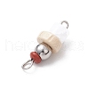 Natural Red Jasper Rondelle & Acrylic Column & Wood Disc Beaded Links PALLOY-JF03967-01-5