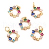 10Pcs Eco-Friendly Brass with Glass Pendants KK-SZ0005-78-1