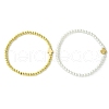 2Pcs 2 Colors Alloy Cross Link Bracelets BJEW-JB10561-1