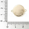 Brass Enamel Flat Round with Rose Connector Charms KK-M308-01G-01-3