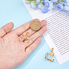 2Pcs 2 Styles Brass Pendant Cabochon Settings KK-HS0001-20G-3
