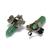 Natural Green Aventurine Faceted Pointed Bullet Big Pendants G-Q165-01AS-06-2