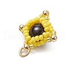 Natural Tiger Eye & Handmade Glass Seed Beaded Star Pendants PALLOY-MZ00493-02-4