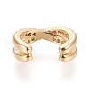 Brass Micro Pave Cubic Zirconia Cuff Earrings EJEW-M195-02G-2