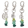 3Pcs 3 Styles Natural Peridot & Quartz Crystal & Green Aventurine & Malachite Chips Pendant Decorations HJEW-JM02338-1