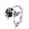 Brass Enamel Open Cuff Rings for Women PW-WG1FDA5-01-1