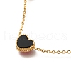 Ion Plating(IP) 304 Stainless Steel & Acrylic Black Heart Bib Necklaces NJEW-F328-14G-02-2