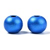 Painted Natural Wood European Beads WOOD-XCP0001-93-4