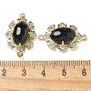 Natural Mixed stone Faceted Oval Connector Charms G-G181-06G-4