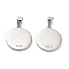 Anti-Tarnish Rhodium Plated 925 Sterling Silver Pendant Cabochon Settings STER-I017-017P-6