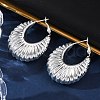 304 Stainless Steel Moon Hoop Earrings for Women EJEW-A125-29S-3