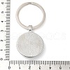 Half Round/Dome Alloy & Glass Pendant Keychain KEYC-D020-01P-02-3