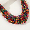 Bohemian Wood Rondelle Beaded Multi Lauered Necklaces for Women FS-WGD6EC4-01-3