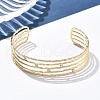 304 Stainless Steel Rhinestone Cuff Bangles for Women AJEW-P127-11G-2