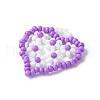 Glass Seed Beaded Heart with Flower Pendants PALLOY-MZ00529-03-3