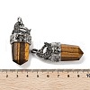 Natural Tiger Eye Faceted Sword Pendants G-Q163-01AS-03-3