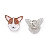 Dog Enamel Pin with Brass Butterfly Clutches JEWB-A006-02G-3
