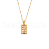 Rhinestone Tarot Card Pendant Necklace with Enamel PW23032750096-1
