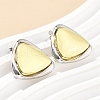 Two Tone Triangle Brass Stud Earrings for Women EJEW-U057-01G-2