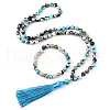 Natural Agate Round Beaded Pendant Necklaces & Bracelets Sets FS-WG9D102-16-2