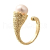 Mother's Day Jewellery Round Natural Pearl Finger Rings RJEW-P113-22G-4