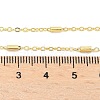 Brass Cable Chains with Column Beaded Necklace for Women NJEW-P265-24G-2
