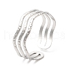 304 Stainless Steel Wave Open Cuff Bangles BJEW-L682-008P-3